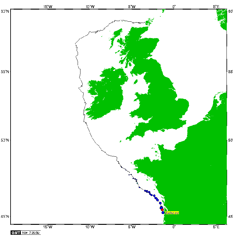 Satellite tracking of Sahara - 7th November 2007