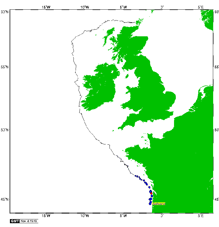 Satellite tracking of Sahara - 8th November 2007