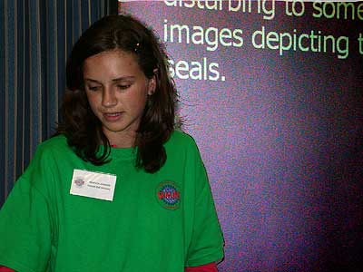 Rebecca giving her presentation