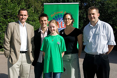 L-R Chris Stroud, Chief Executive WDCS; TV Wildlife Presenter Nick Baker; Molly Clayton; Shark Trust Director of Conservation Ali Hood; Marine Conservation Society Communications Director Richard Harrington. 
