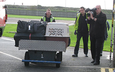 Arrival of Dug at Penzance's Heliport