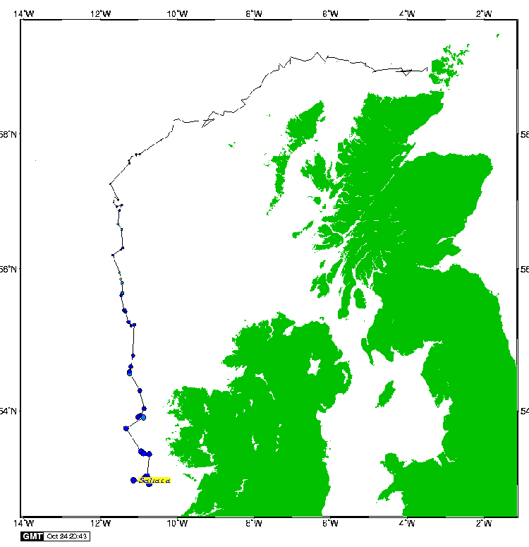 Satellite tracking of Sahara - 24th October 2007
