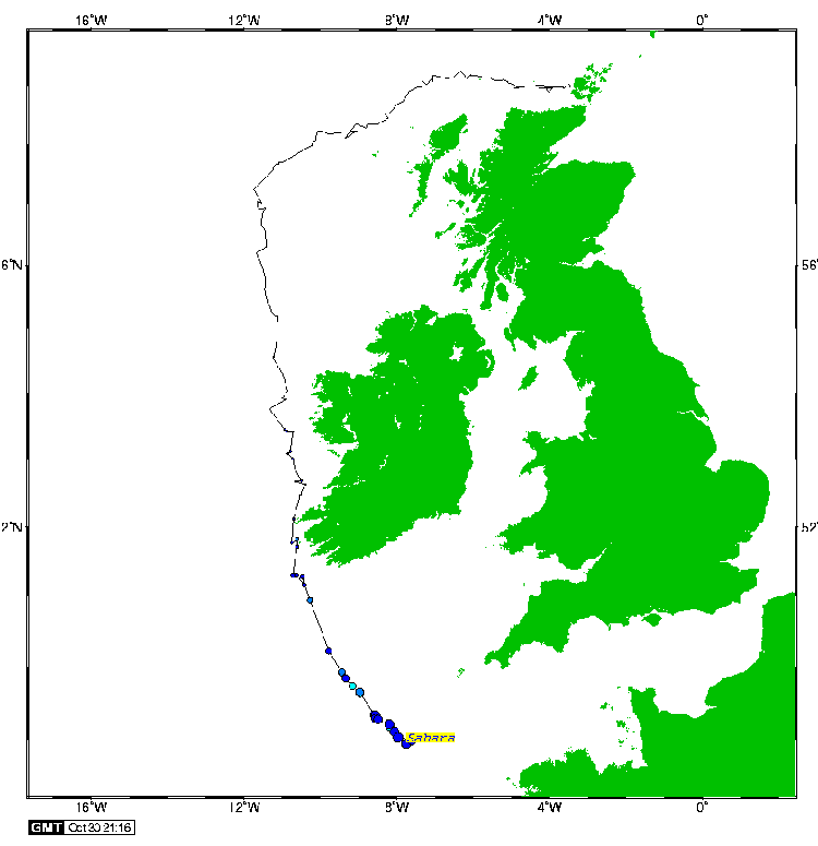 Satellite tracking of Sahara - 30th October 2007
