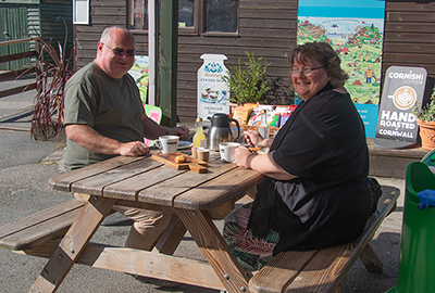 This lovely couple enjoying their breakfast at the Sanctuary