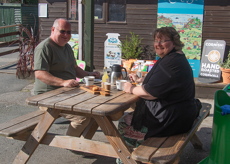 This Lovely Couple enjoying their breakfast at the Sanctuary
