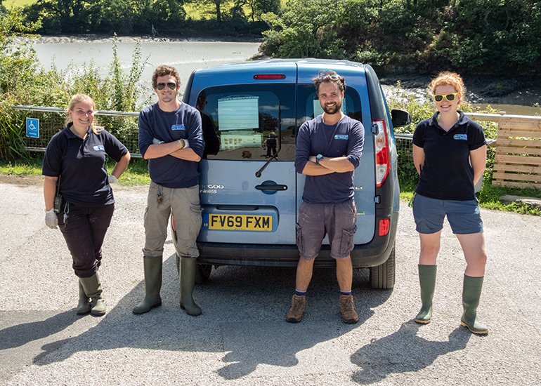 Some of the Animal Care Team - Bek, Joe, Elliot and Anna
