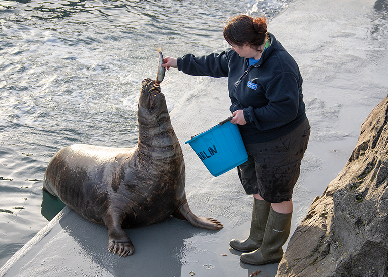 Emma feeding Marlin!