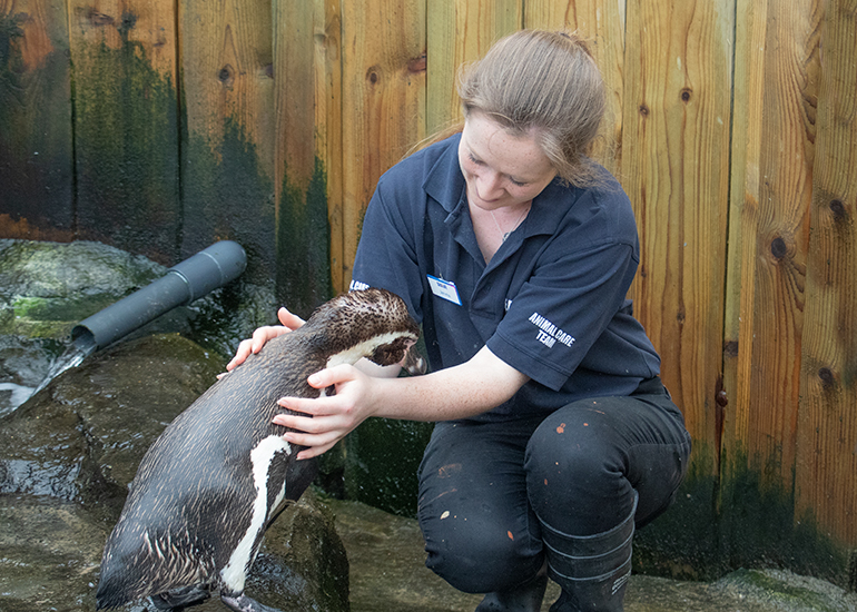 Jemma with one of the Penguins