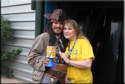 Angela Rudd with Jack Sparrow