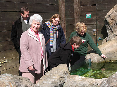 Rosie with visitors at the Cornish Coast Experience