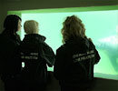 Pirate FM's girlband 'Eden' in the underwater viewing window