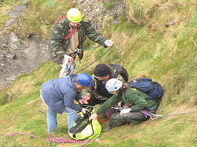Tamara checks Riley is OK  - photo copyright of Sue Sayer of Cornwall Seal Group