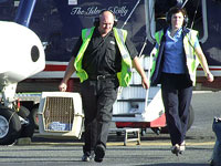 Skittles being transferred from the helicopter