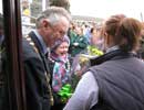 Sarah Vine, the Sanctuary' Attraction Manager, presents the Mayoress of Helston with a bouquet of flowers