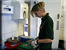 Preparing the food for the residents