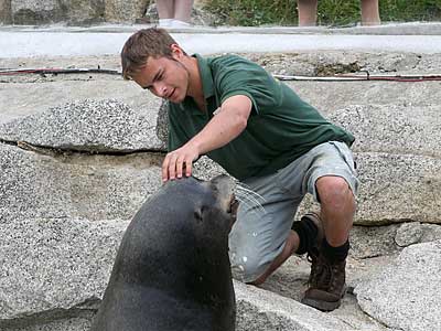Dan checking Rocky's eye