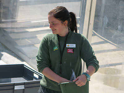 Jenna, one of the Animal Care Assistants