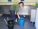 Sarah, work experience, cleaning the seal buckets