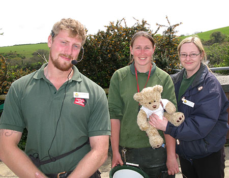 James, Claire and Rachael with Travelling Ted