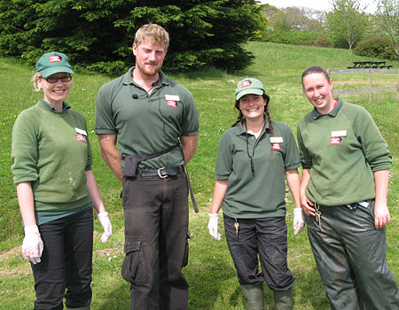 Volunteer, James, Jenna and Claire